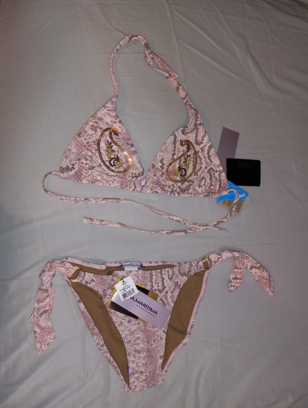 Cia Maritima Brazilian Bikini 2-PC Top and Bottoms Swim Set